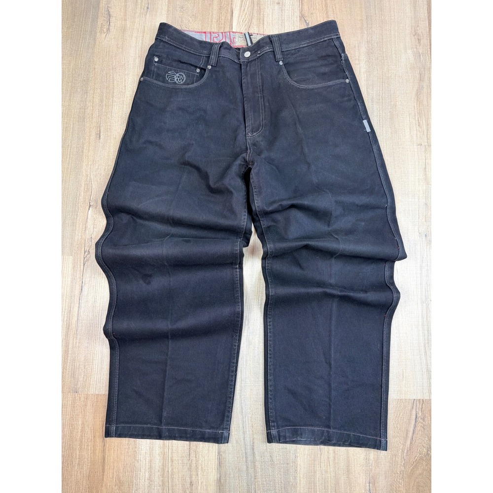 Vintage Pepe Jeans London PJL-UK-73 Black Wide Leg Denim Pants Mens 38x33